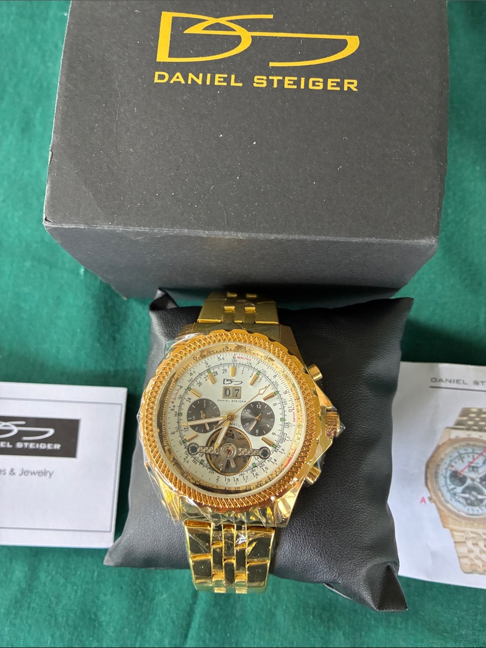 Daniel Steiger Men's Gold Chronograph Watch New in Box